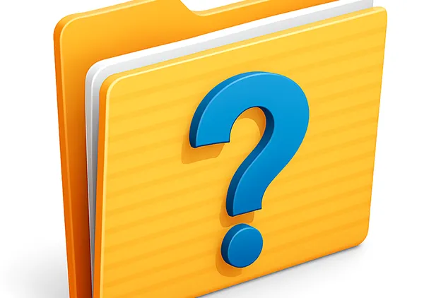 Vizuelna ikonica fascikle sa upitnikom kao oznaka sekcije Česta pitanja na sajtu GAK Narodni front