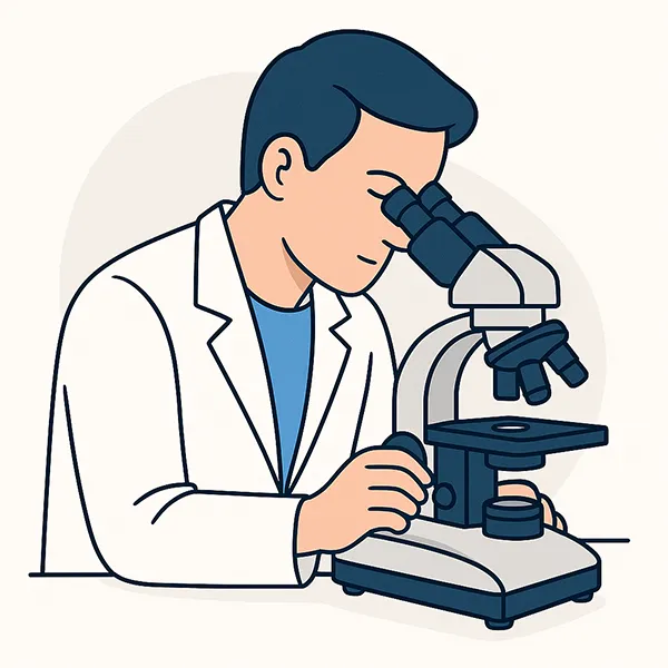 Ilustracija lekara mikobiologa u bolničkom okruženju